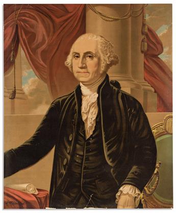 (GEORGE WASHINGTON.) Group of 4 large Washington portraits.